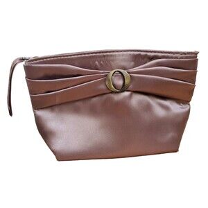 The Body Shop Makeup Toiletry Bag Travel Handbag Rare Gray Zip Clean EUC